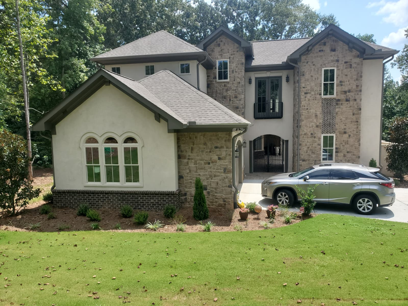 Premium exterior stonework and stucco