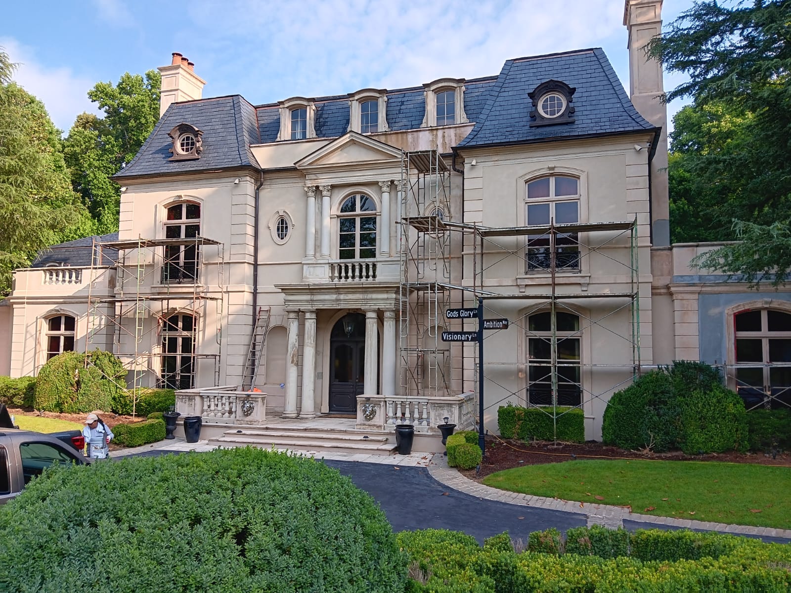 Stucco exterior after renovation