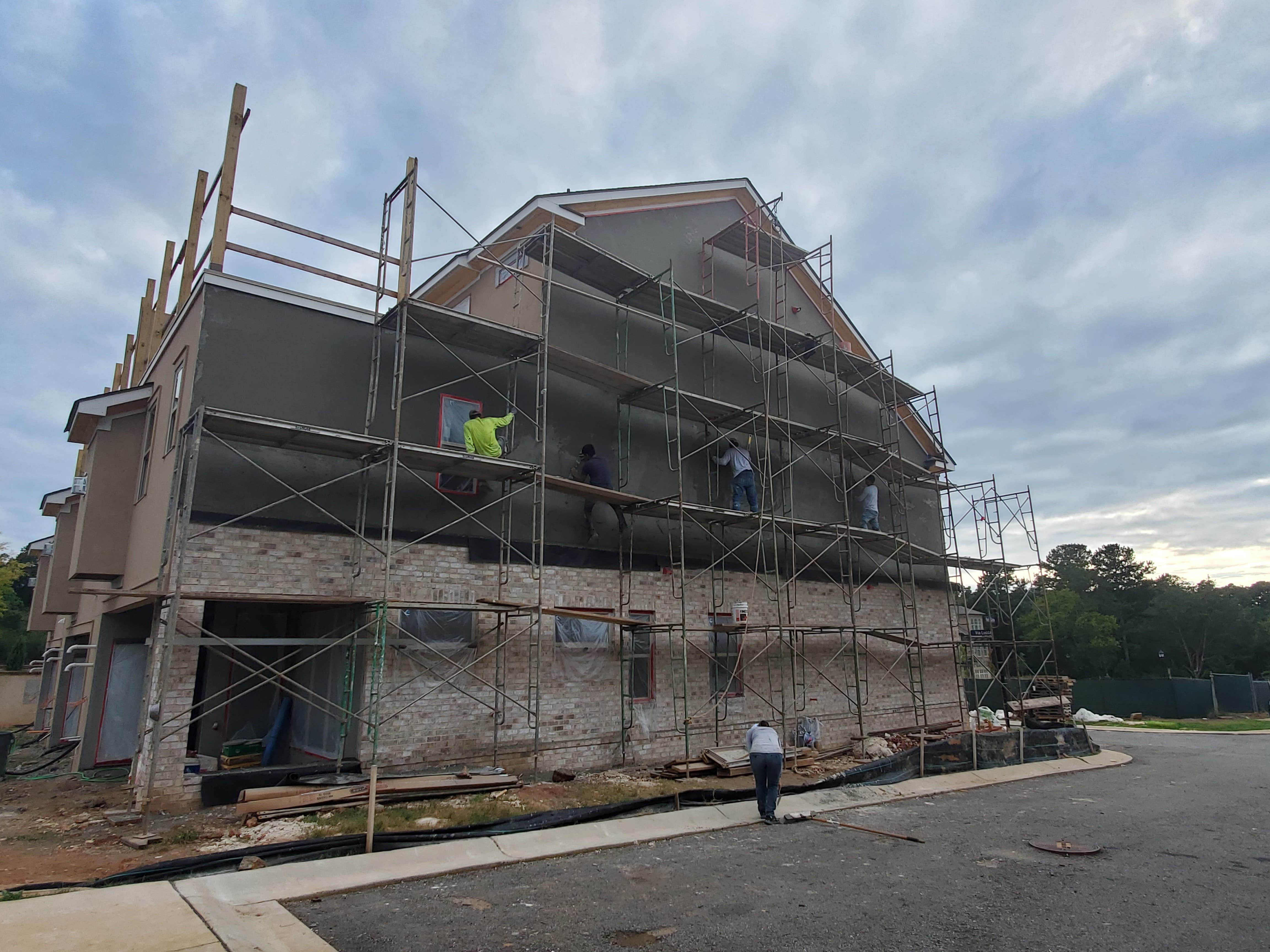 Stucco work in progress