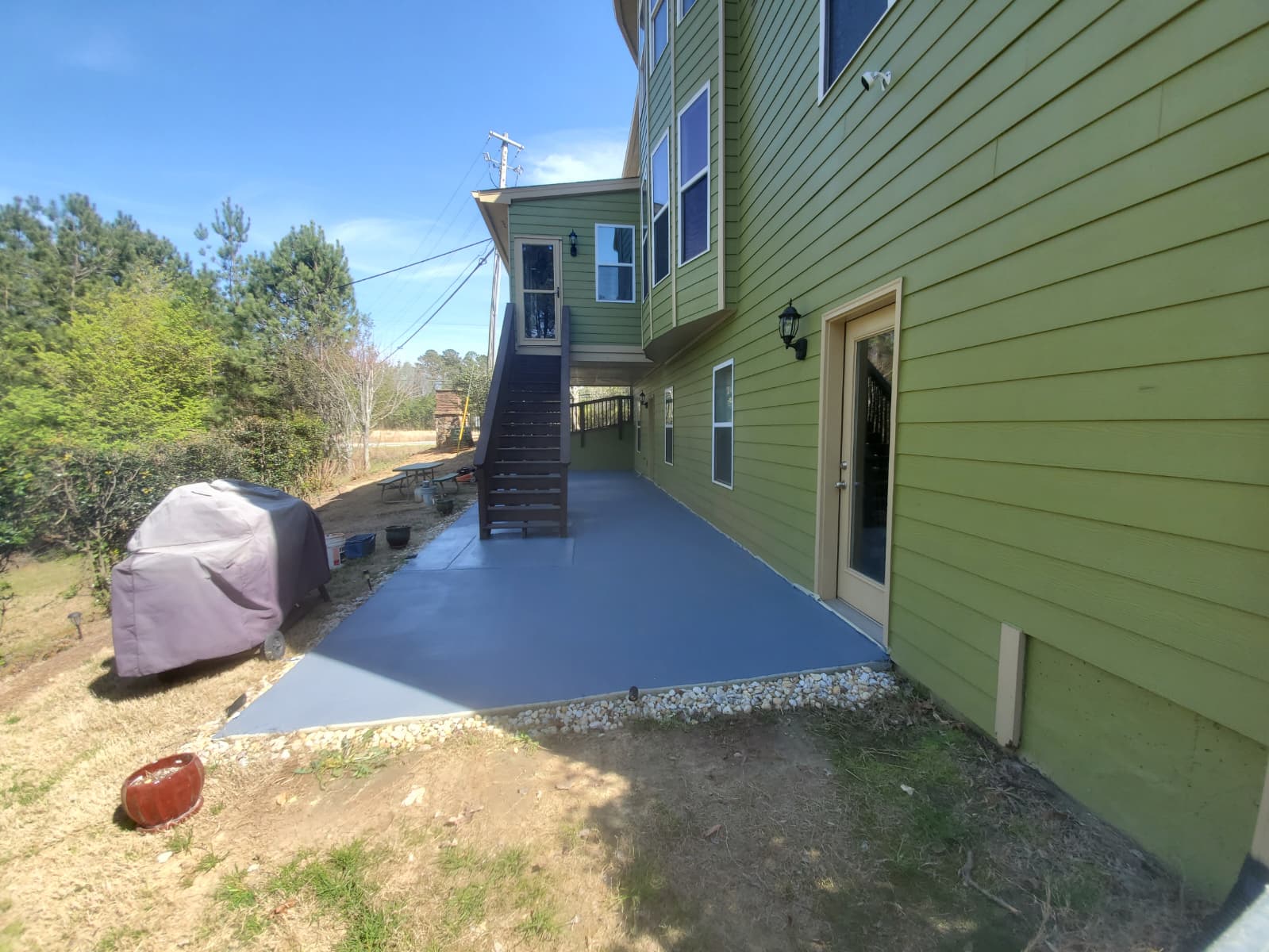 Concrete patio after finishing